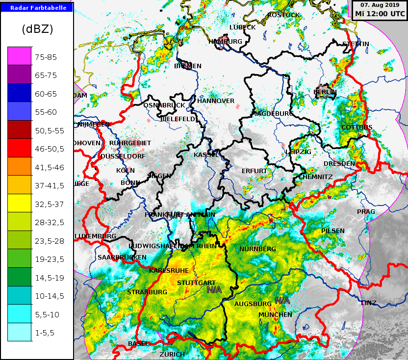 Das Niederschlagsradar Windinfo eu