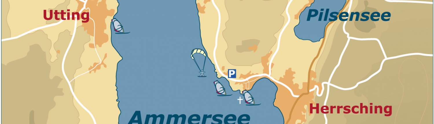 Ammersee Karte Windsurfen - Kitesurfenspots