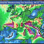 DWD Regenmengen bis Samsdtag