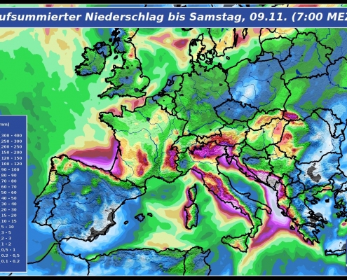 Viel Regen für das Bergland Süd- und Südosteuropas 22 DWD Regenmengen bis Samsdtag