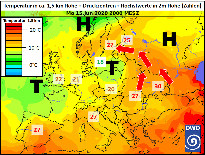 DWD: Ungewöhnliche Temperaturverteilung in Europa