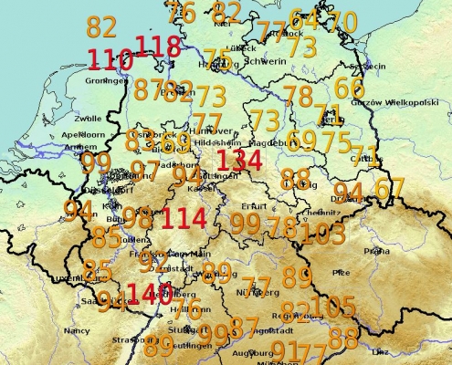 DWD Sturm Luis wirbelte am Samstag ueber Deutschland