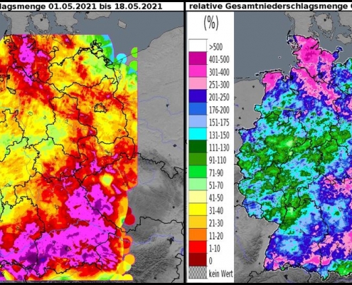 DWD Wonnemonat Mai bisher sehr nass
