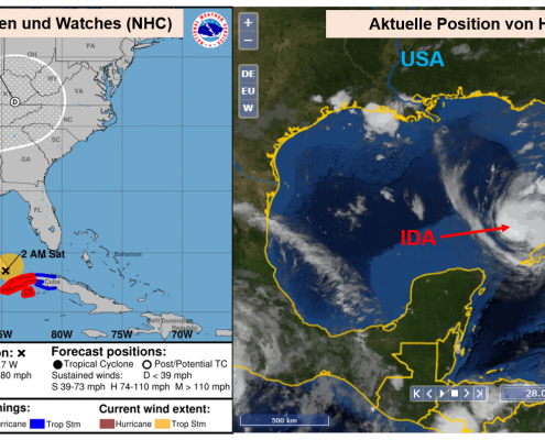 DWD Tropensturm IDA steuert auf US Golfkueste zu