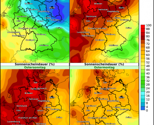 DWD Osterwetter 2022 Oftmals sonnig aber etwas kuehler. Danach Geeier.