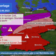 DWD Brisante Wetterlage mit hohem Unwetterpotential am Donnerstag 1