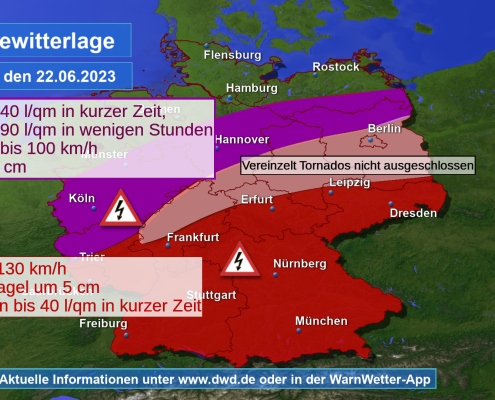 DWD Brisante Wetterlage mit hohem Unwetterpotential am Donnerstag 1