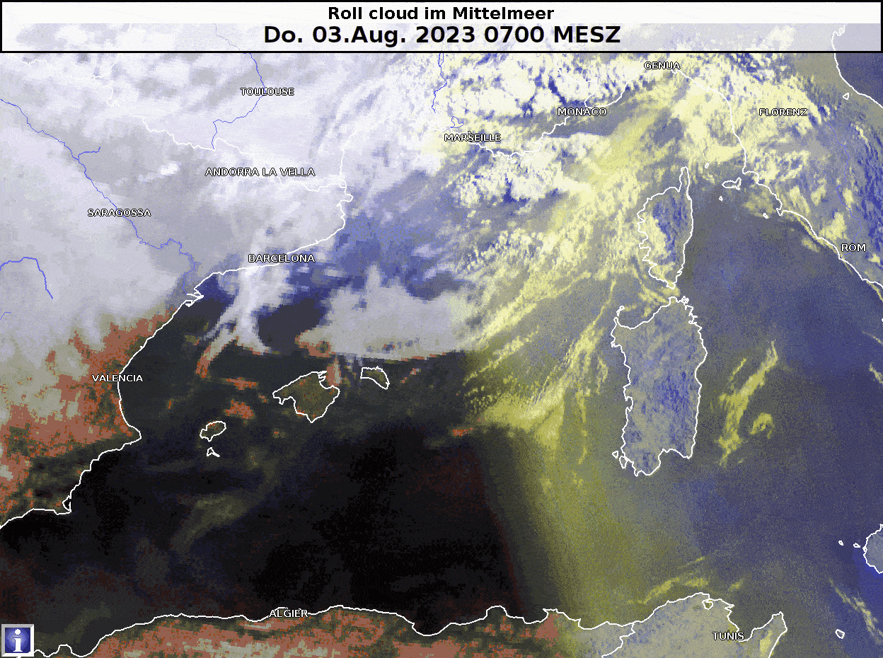 "Rollende" Wolken im Mittelmeer 3 DWD Rollende Wolken im Mittelmeer