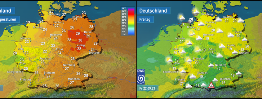 DWD Starke Gewitter und Dauerregen