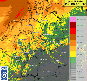 DWD IRIS stellt das Wetter um 3