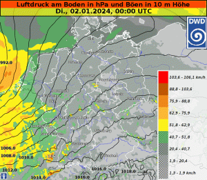 DWD Turbulentes Wetter zum Jahresstart