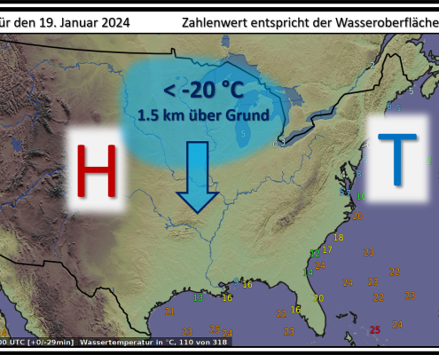 DWD Eine Schlange ueber dem Michigansee