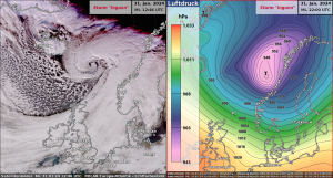 DWD Orkan Ingunn in Norwegen Einer der staerksten der letzten 30 Jahre