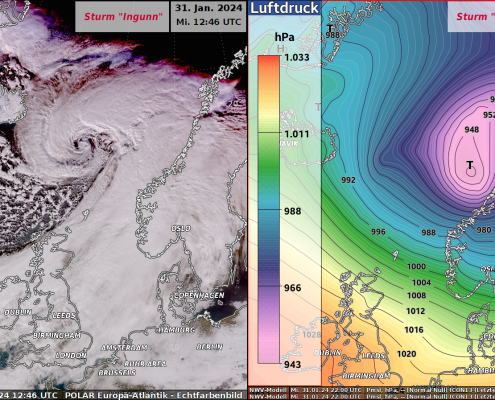 DWD Orkan Ingunn in Norwegen Einer der staerksten der letzten 30 Jahre