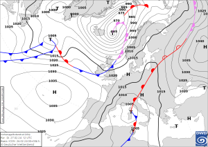 DWD Unwetterartige Regen und Schneefaelle in Norditalien