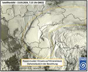 DWD Saharastaub und Wolken eine optisch sehr ansprechende Kombination