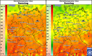 DWD Nach Fruehsommer Wochenende nun kuehles Aprilwetter