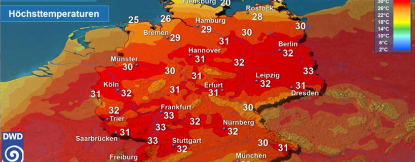 DWD Kurze Hitze hier extreme Hitzewelle dort
