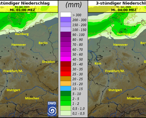 DWD Feuerwerk Wetter