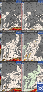 DWD Nordseesturm und Montagsschnee in der Mitte Deutschlands 1