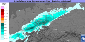 DWD Grenzwetterlage mit kraeftigen Schneefaellen erwartet 2