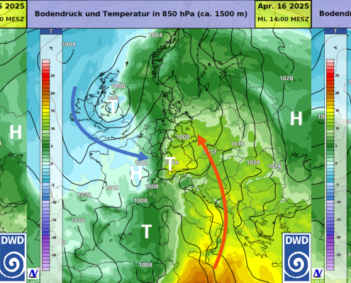 Grosse Wetter und Temperaturkontraste ueber Deutschland teil 1