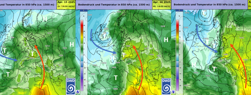Grosse Wetter und Temperaturkontraste ueber Deutschland teil 1