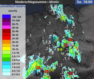Rueckblick auf die Gewitterlage vom vergangenen Wochenende 2