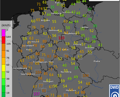 Mitteleuropaeisches und suedostasiatisches Wettergeschehen