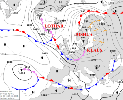 Tiefdruckparade ueber Nordeuropa