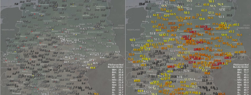 Sonnenscheinbilanz zur Monatsmitte