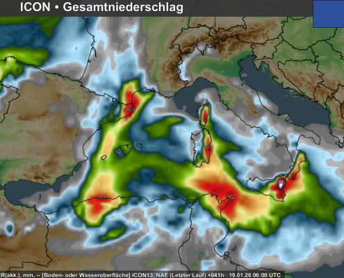Sturmtief „Harry und seine Auswirkungen im Mittelmeerraum