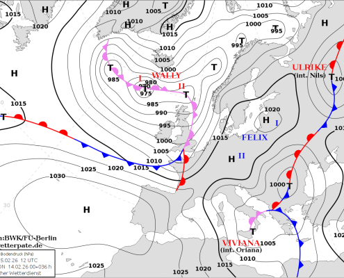 Turbulentes Winterwetter ueber Fasching