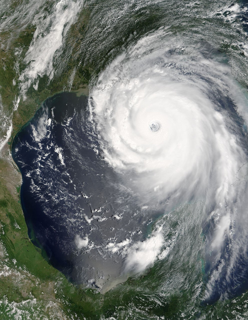 Satellitenaufnahme des Hurrikans Katrina über dem Golf von Mexiko am 28. August 2005.
